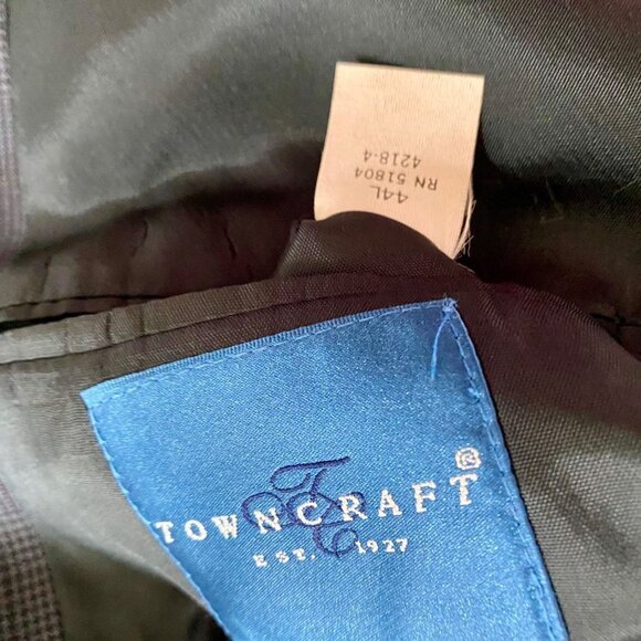 Towncraft 2 Button Sports Coat Blazer Jacket Men's Size 44L - Picture 7 of 9